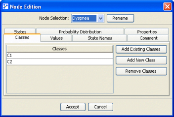 Classes panel of the Node Editor