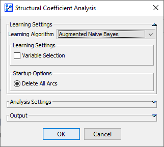 Augmented Naive Bayes learning settings