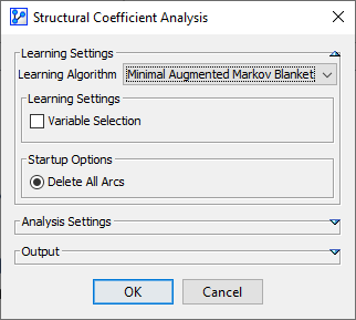 Minimal Augmented Markov Blanket learning settings