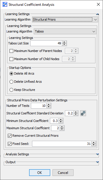 Structural Priors learning settings
