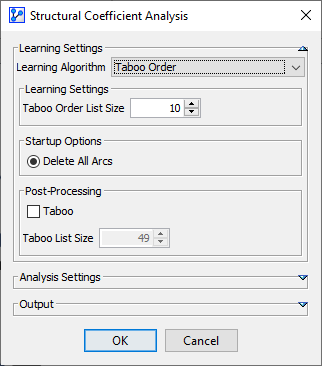 Taboo Order learning settings