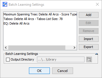 Batch Learning: list of added algorithms