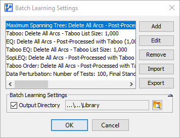 Batch Learning: Output Directory option