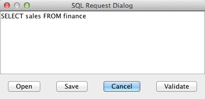 Expanded SQL editor window for entering longer SQL statements