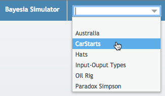 WebSimulator model-selection drop-down menu