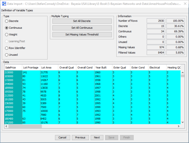Adjusting data types in the Data Import Wizard