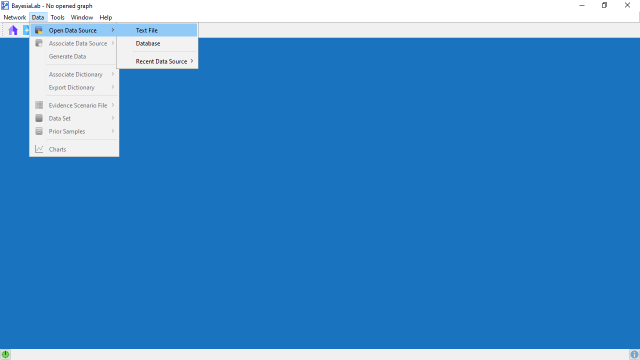 Starting the Data Import Wizard for a text file