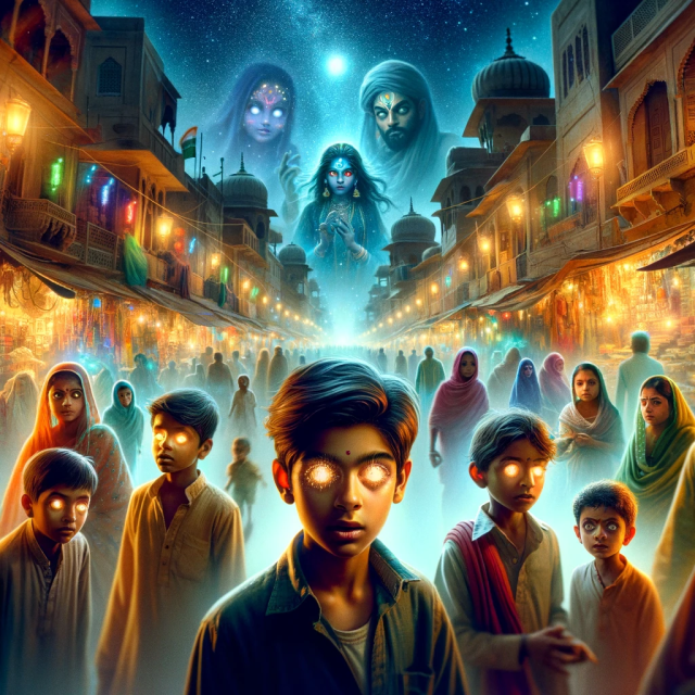 DALL-E illustration for the Midnight's Children example