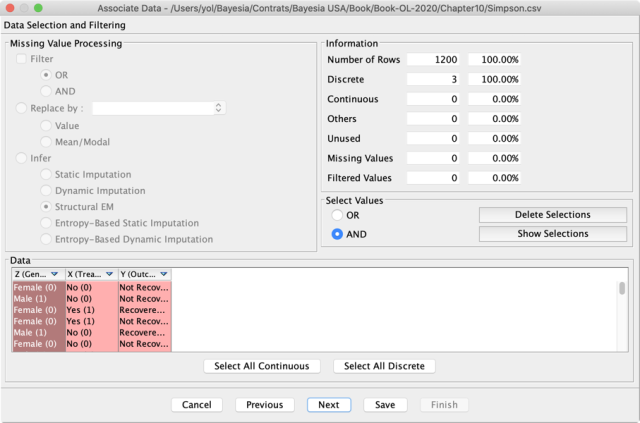 Associate Data Wizard data-type step