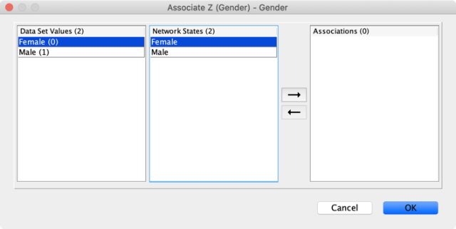 Associate Data Wizard association-definition screen