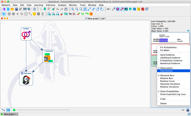 Right-clicking a Monitor to enable Intervention Mode (Graph Surgery)