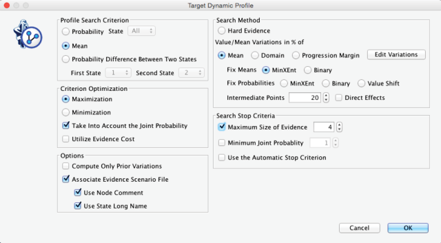 Target Dynamic Profile options dialog