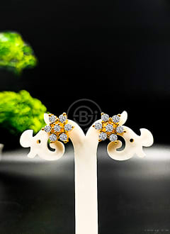 Floral One Gram Gold Stud Earrings