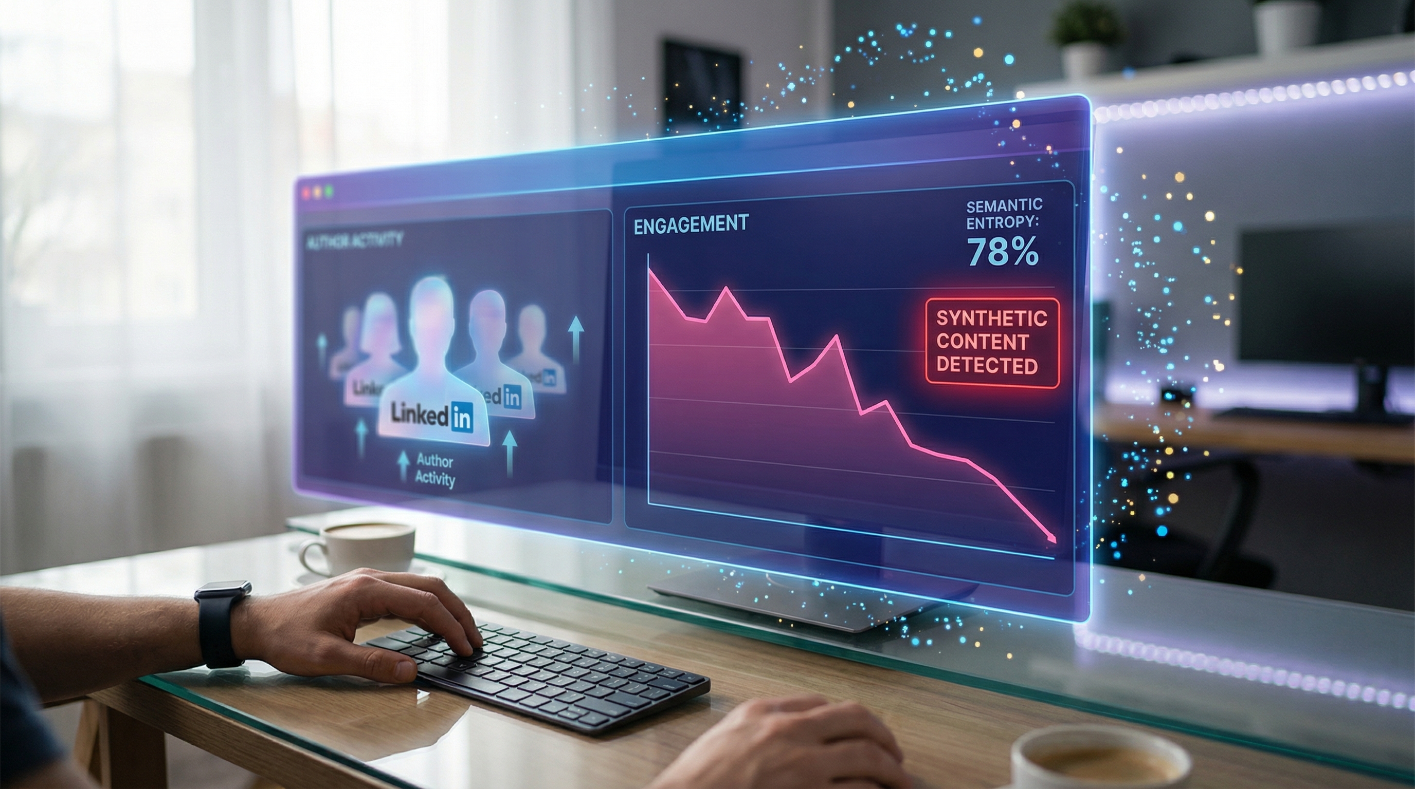 Dashboard showing the impact of AI-sounding patterns on engagement
