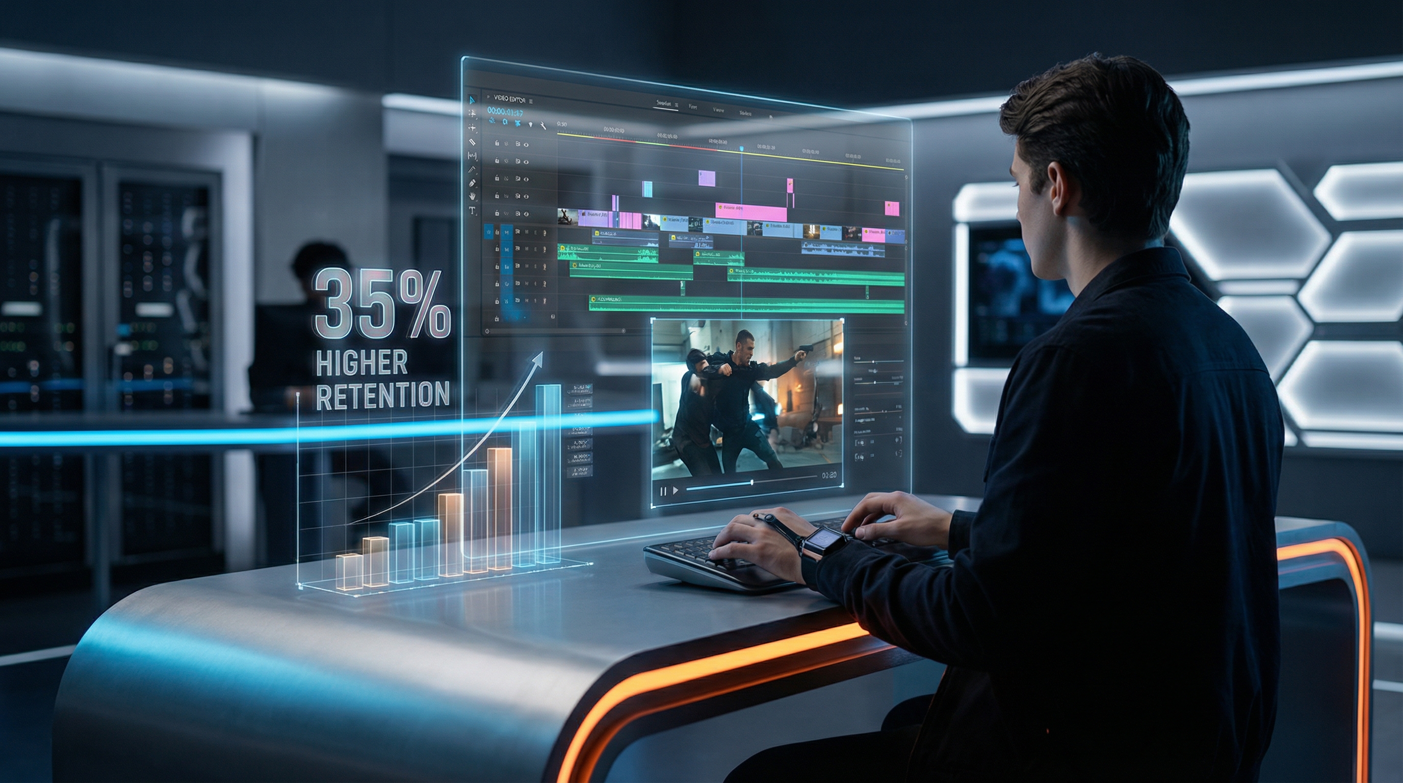 Modern video editing motion graphics for vertical platforms