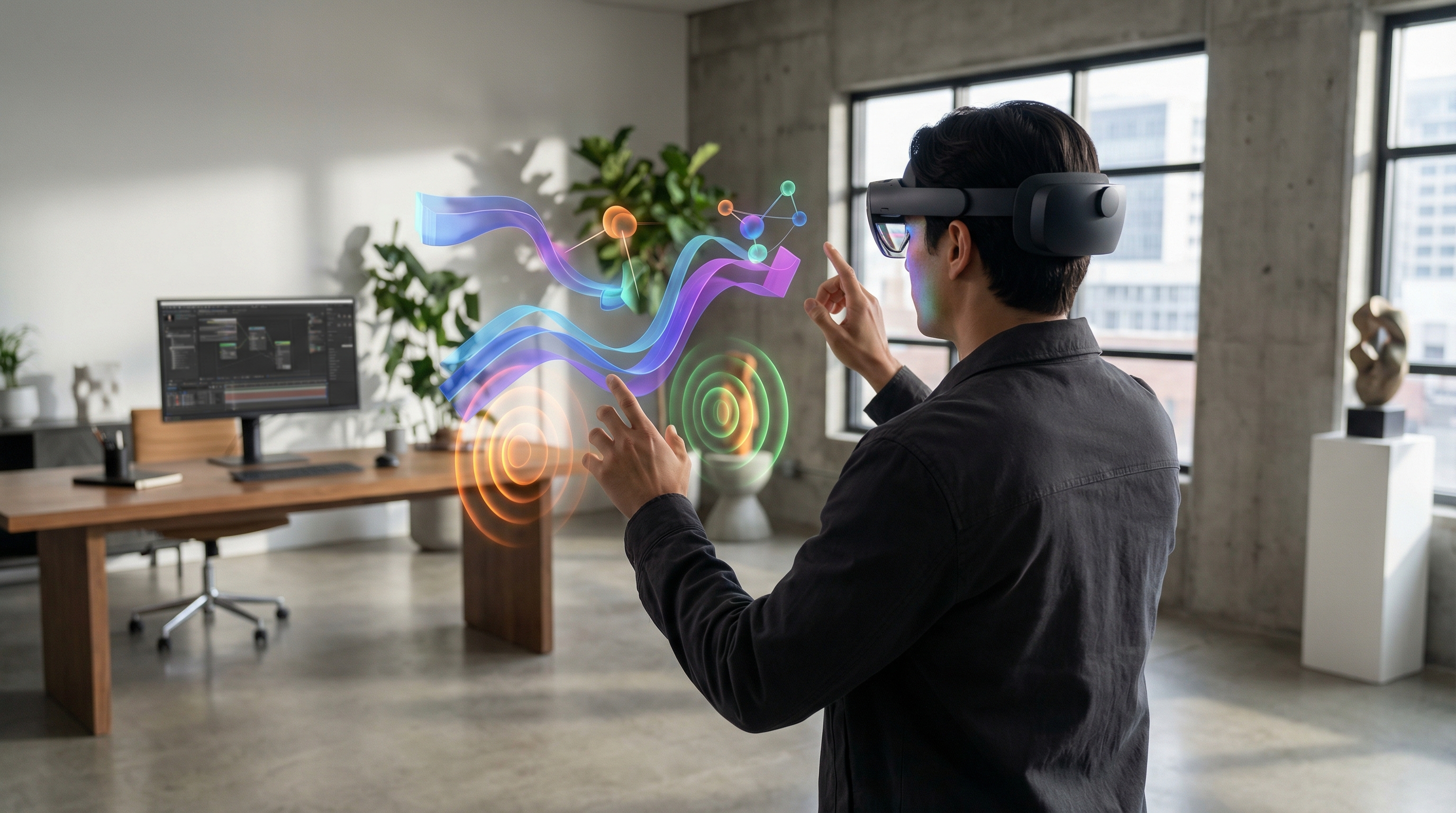 Spatial video editing motion graphics for mixed reality