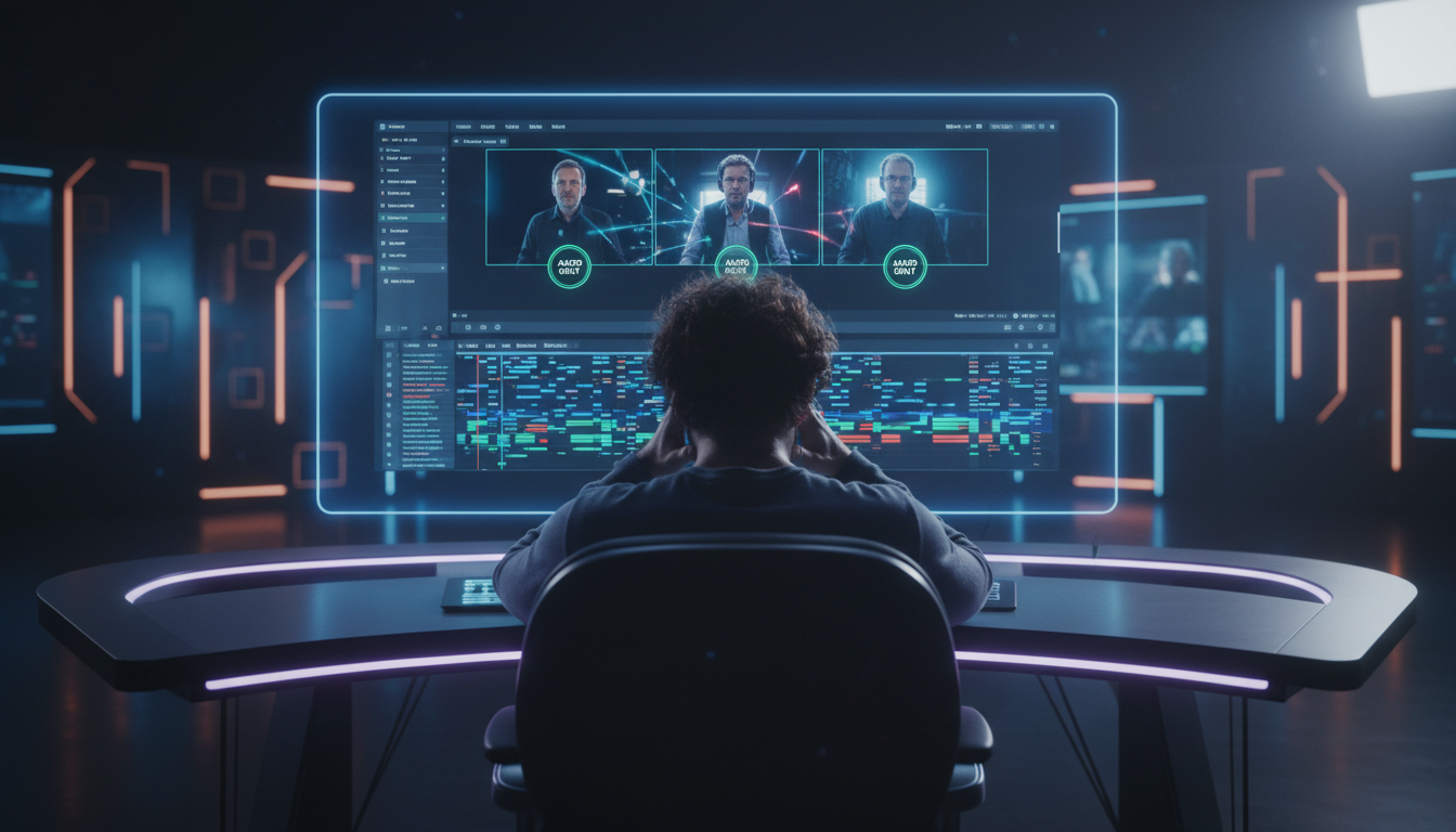 Frustrated editor showing poor AI multi camera editor software cuts