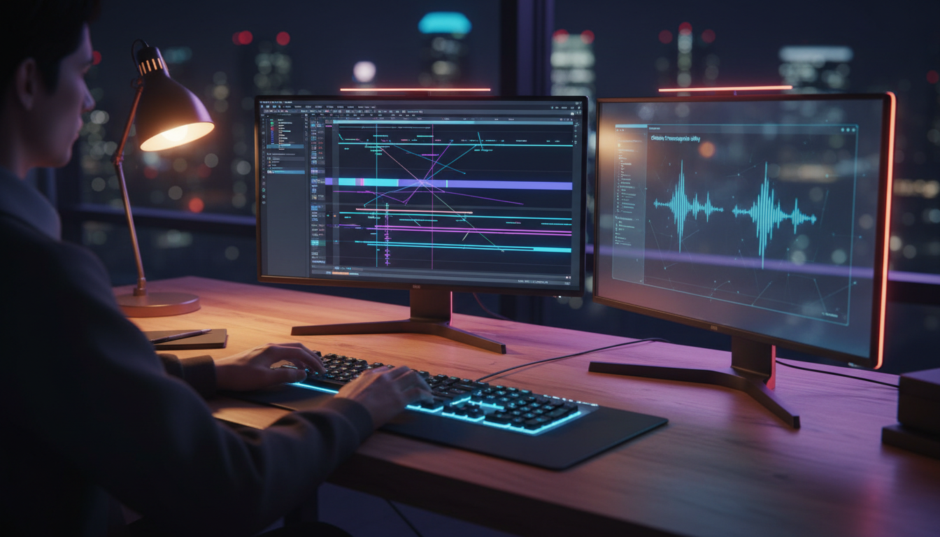 Editing a video in Adobe Premiere Pro with local transcription tools