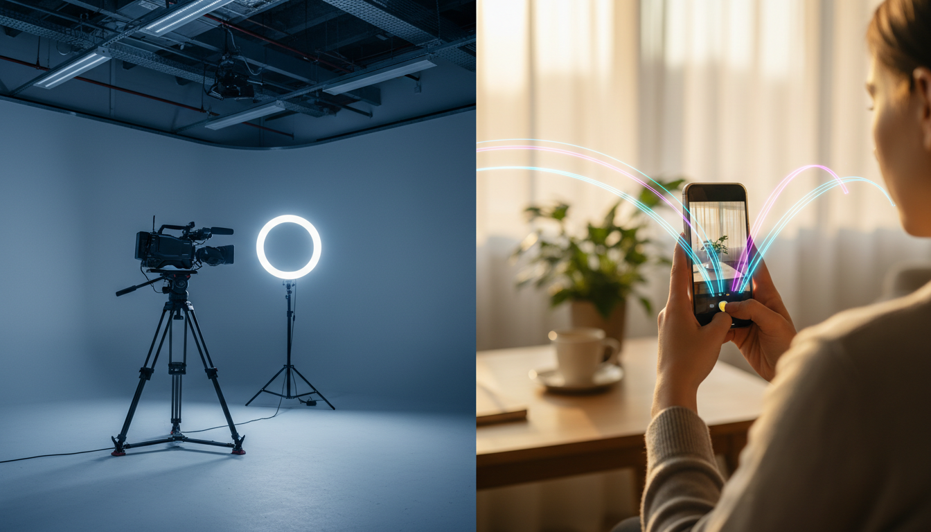 Authentic UGC video contrasted with polished corporate video