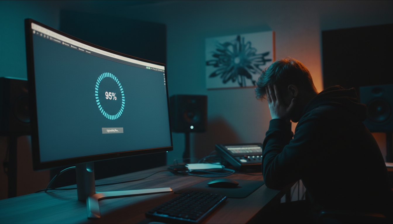 Web-based podcast editor upload speed bottleneck