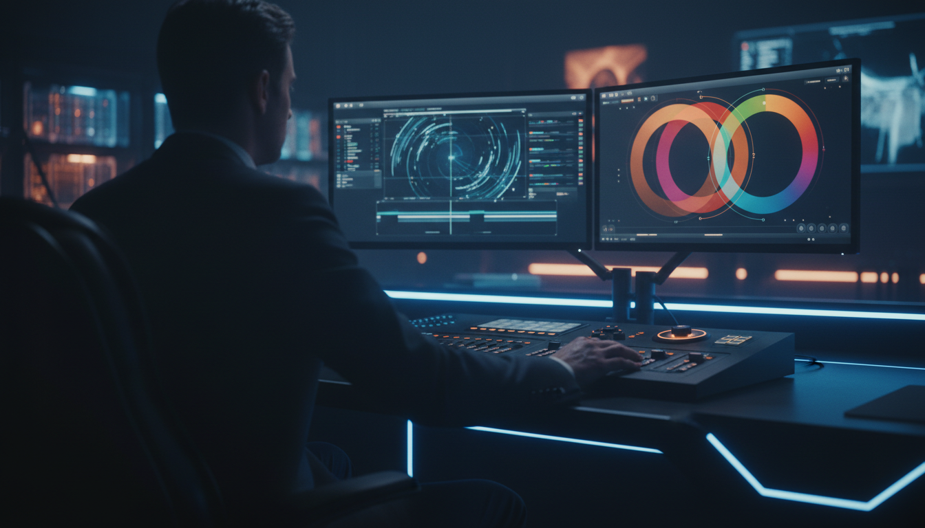 Professional editor working on camera angles in Adobe Premiere Pro