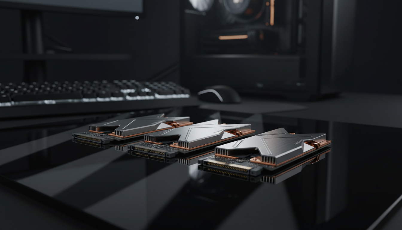 Triple SSD drive configuration for professional video editing software optimization