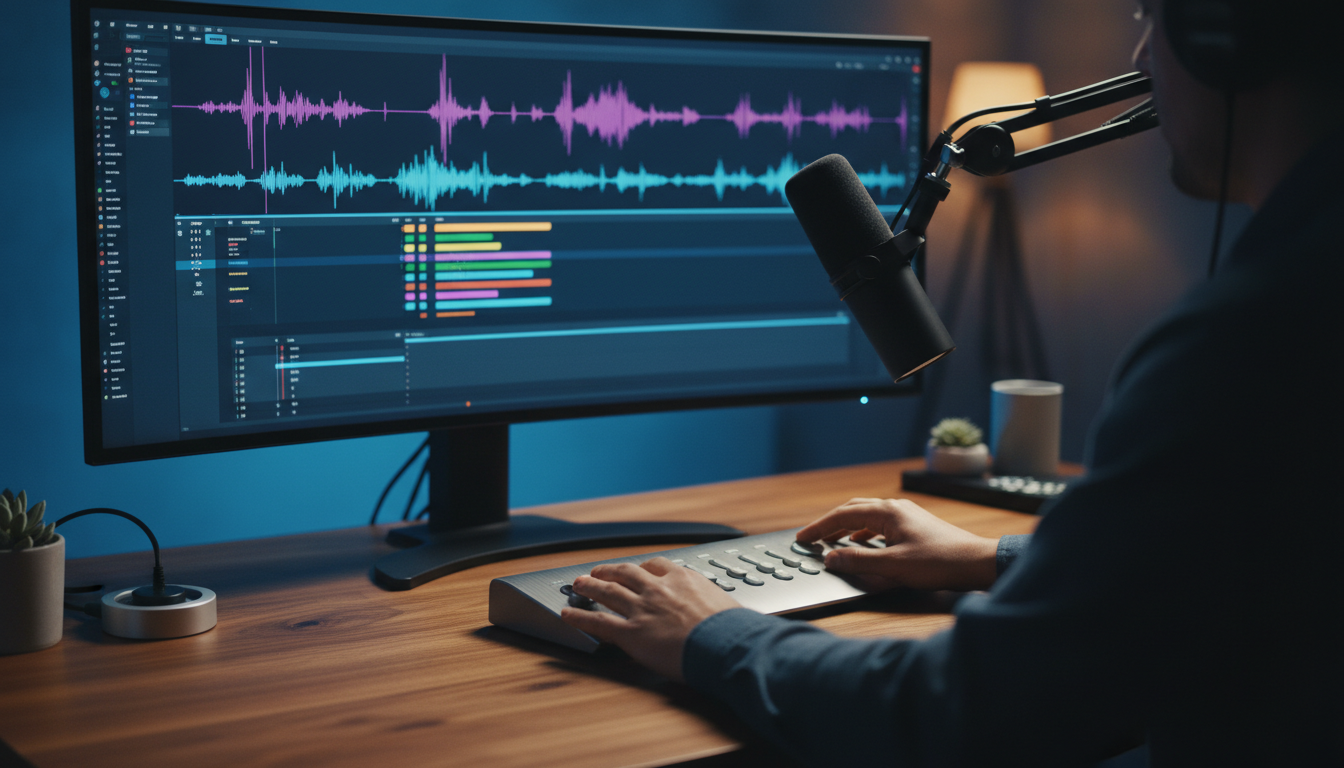 Solo editor studio setup with budget video editing tools