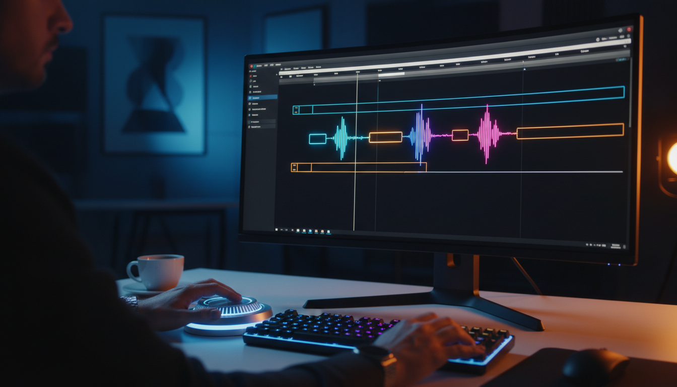 AI silence removal on a video editing timeline