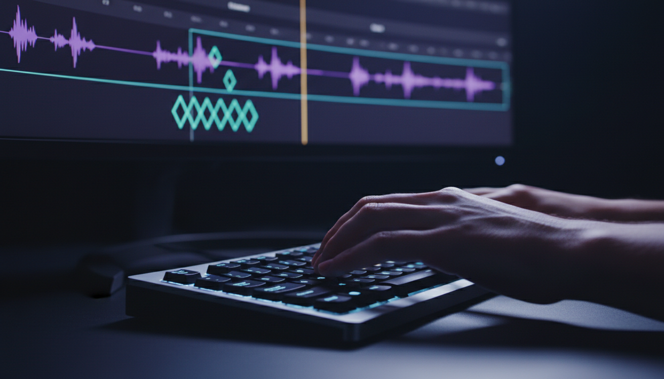 Effect controls keyframes nudged two frames ahead for syncing caption animations to beats in Premier