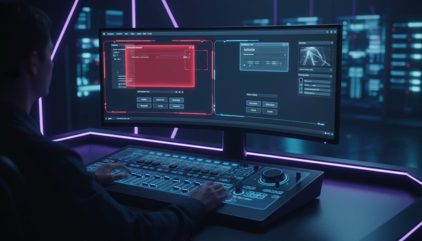 Bad vs good caption placement on a software UI product demo