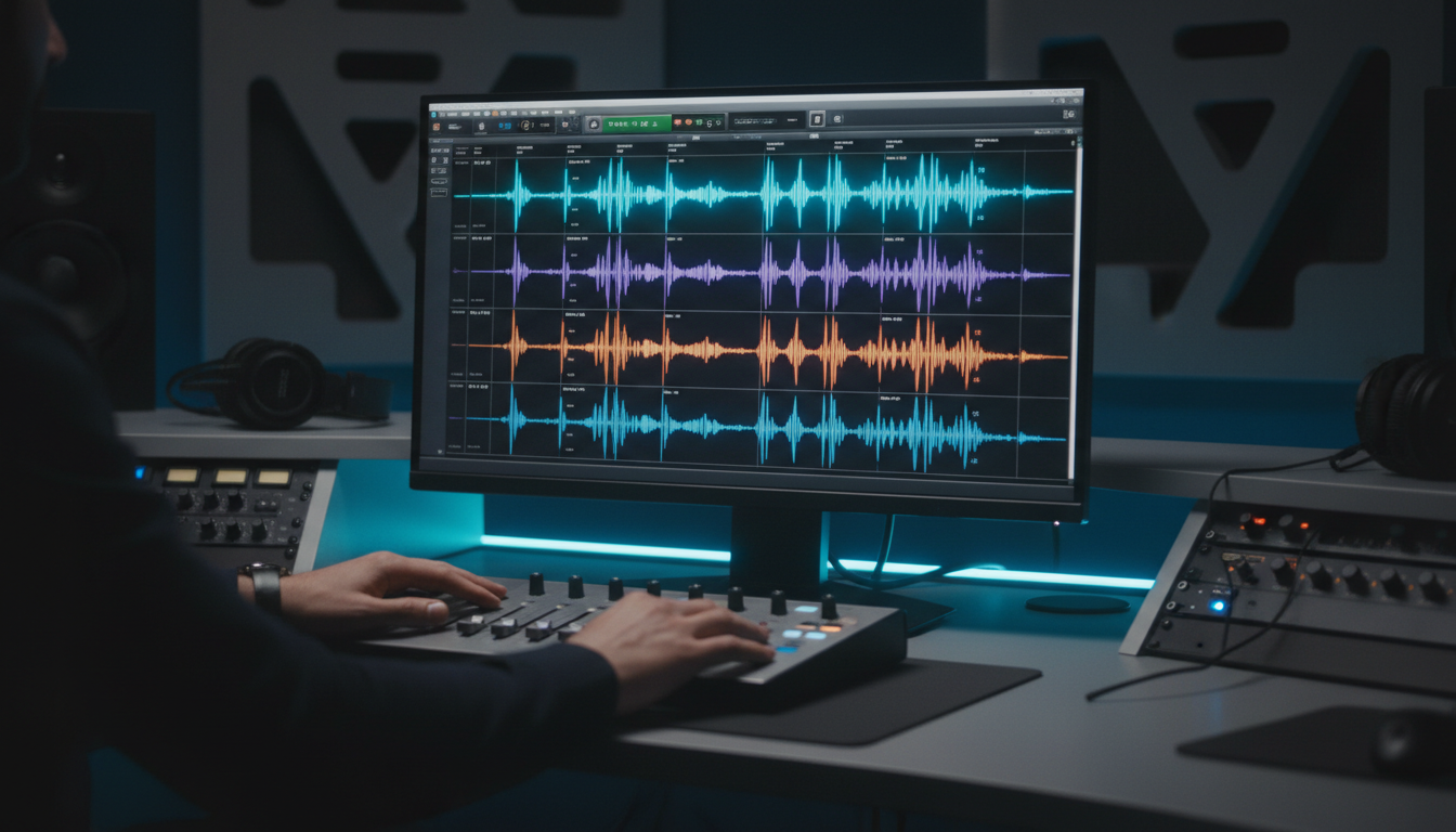 Isolating dialogue audio stems for caption transcription in Premiere Pro