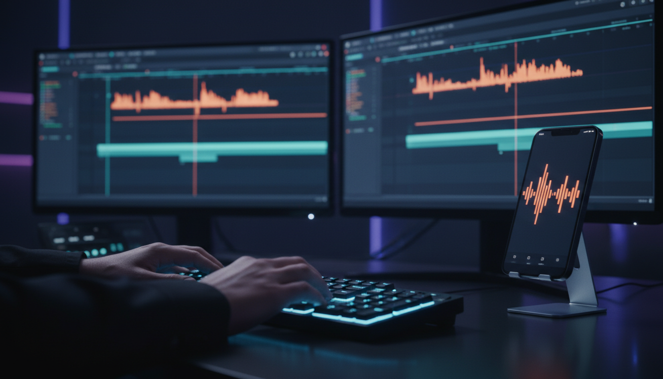 Color-coded dual speaker captions displayed on vertical podcast video in Premiere Pro