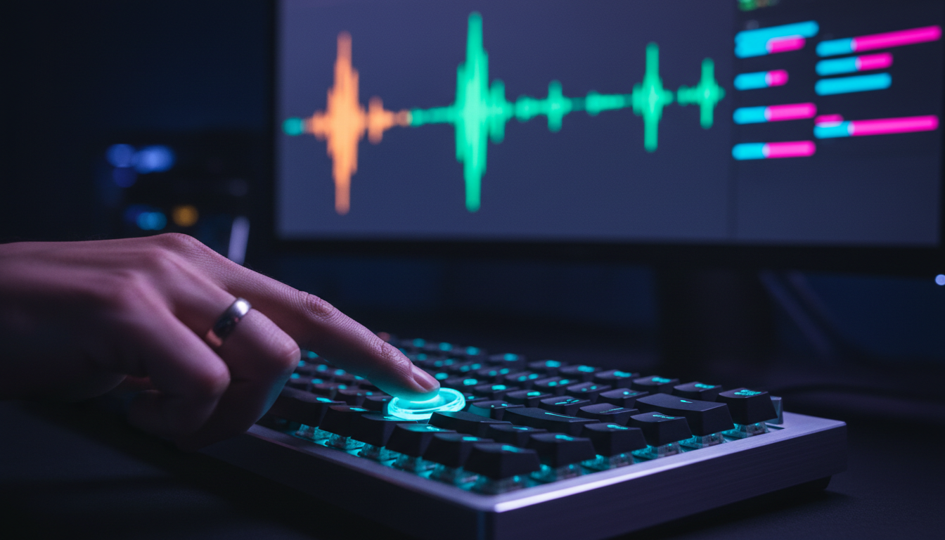 Editing timeline showing audio beats and text keyframes in Adobe Premiere Pro