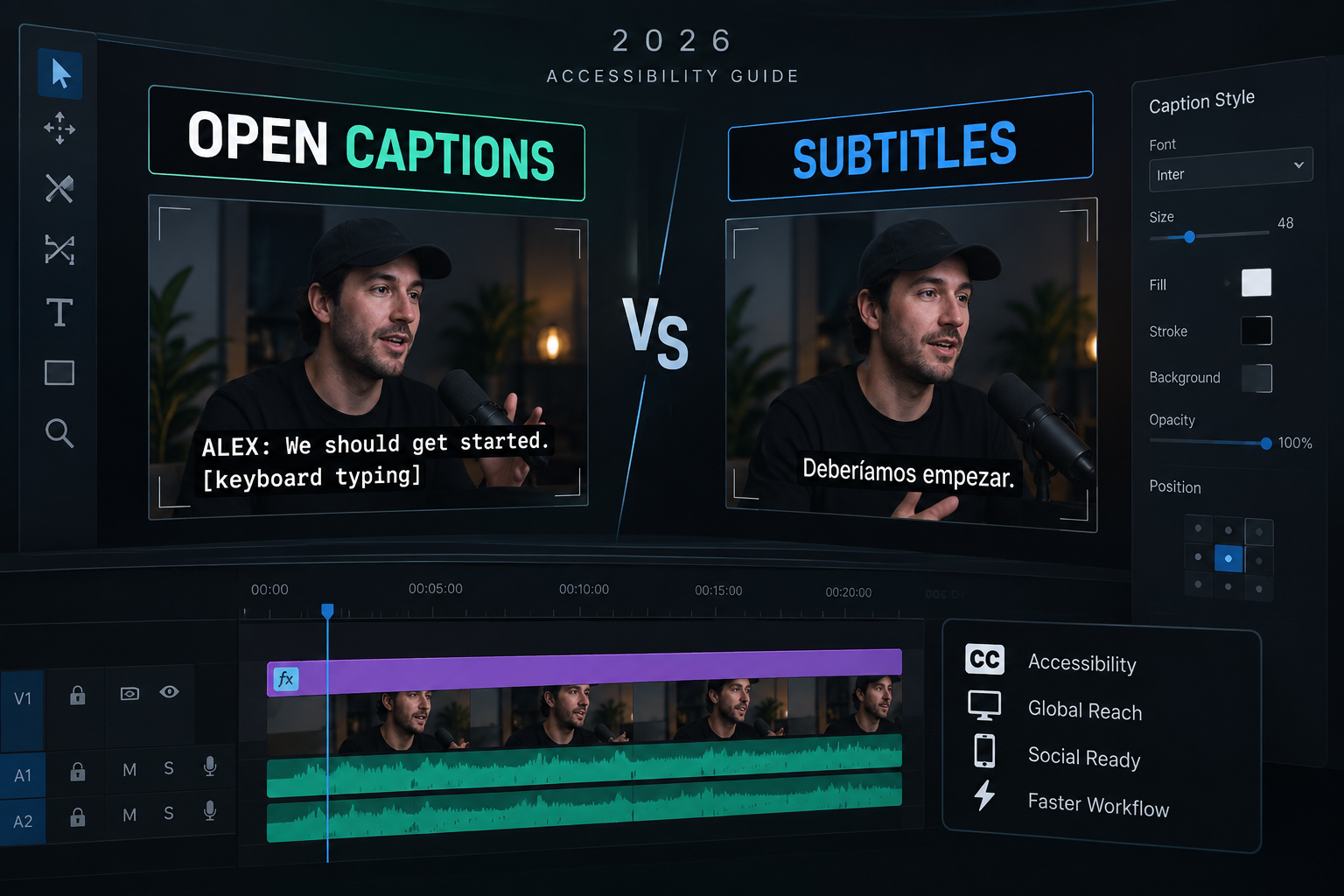 Open Captions vs Subtitles: 2026 Accessibility Guide