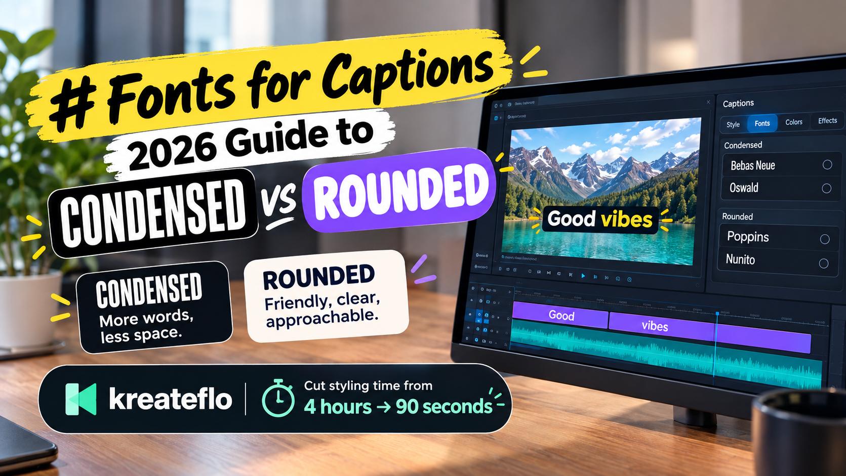 Fonts for Captions: 2026 Guide to Condensed vs Rounded
