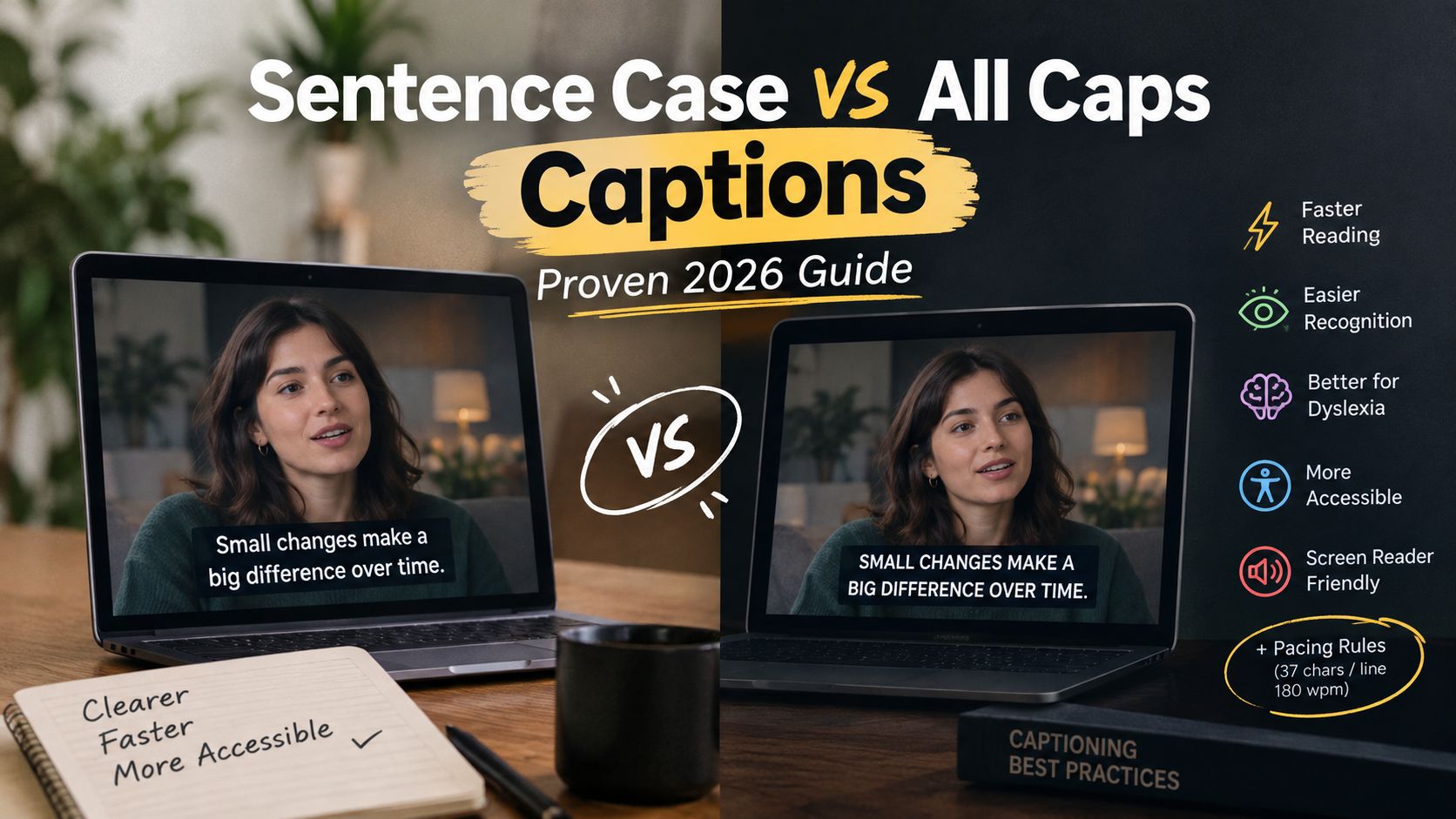Sentence Case vs All Caps Captions: Proven 2026 Guide