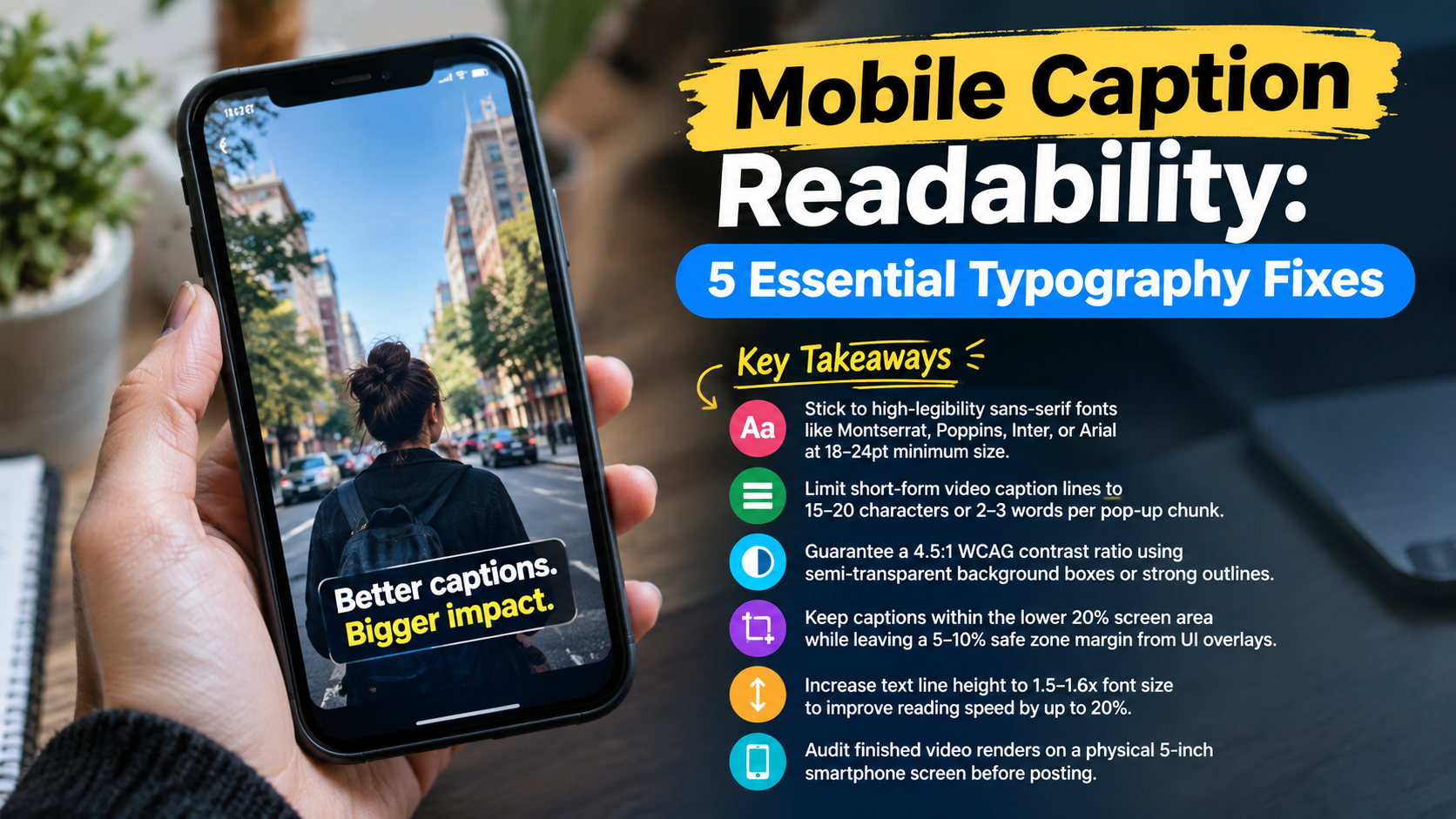 Mobile Caption Readability: 5 Essential Typography Fixes