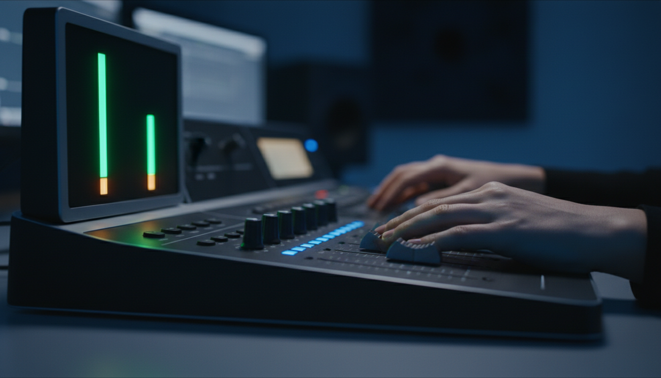 Audio mixing levels demonstrating 20dB separation for WCAG compliance