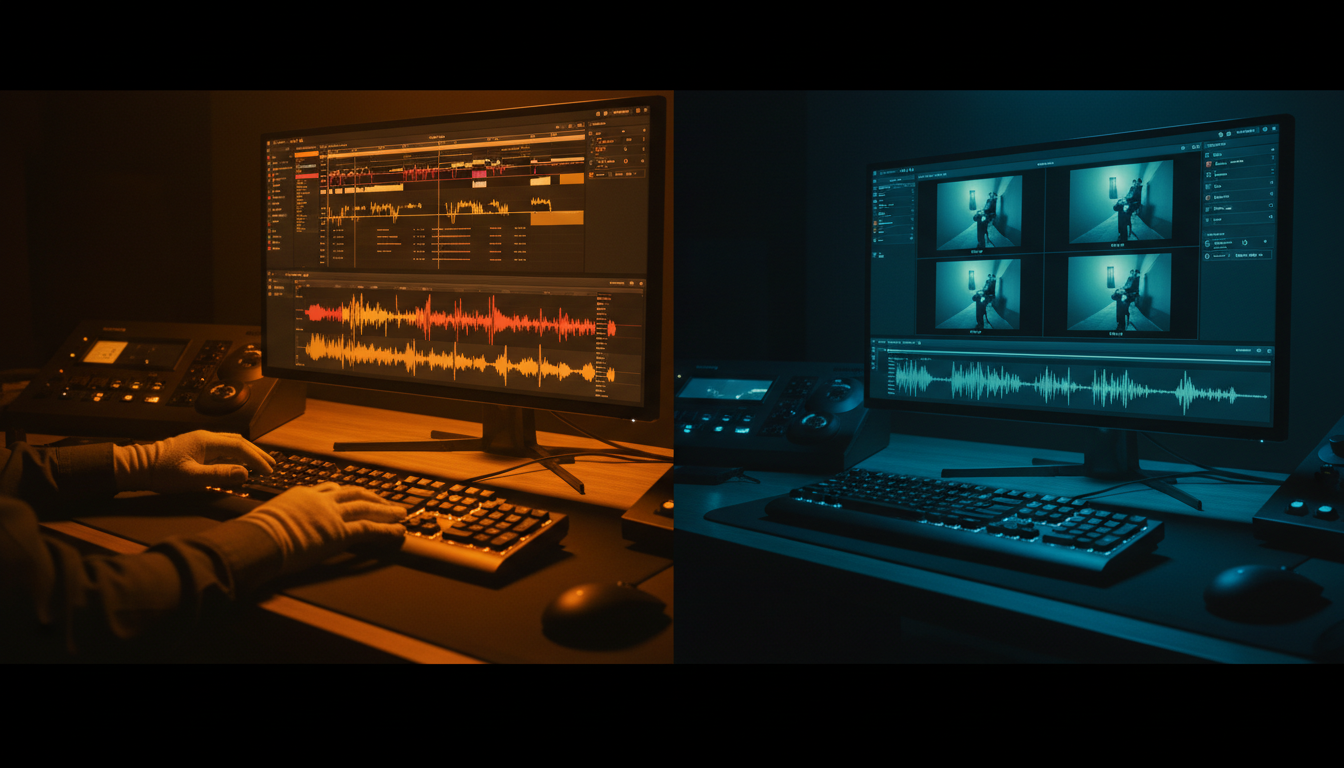Comparison of manual vs automated video editing in Premiere Pro