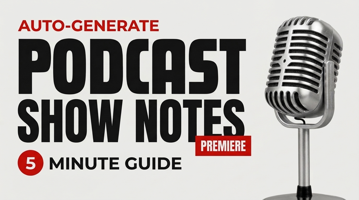Auto-Generate Podcast Show Notes: 5-Minute Premiere Guide