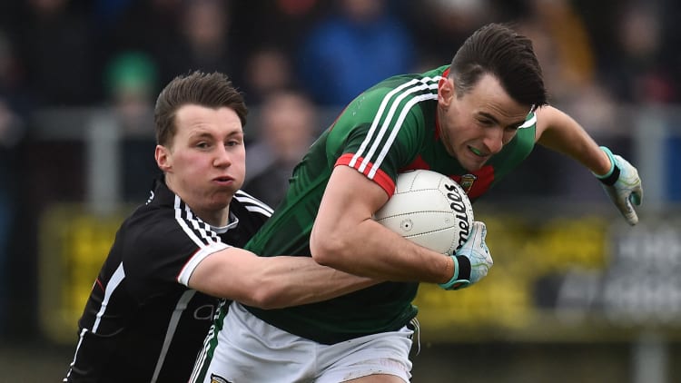 Mayo forward Jason Doherty on the attack in Ballina.