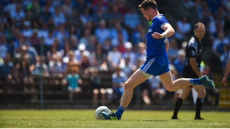 Conor McManus netted a penalty for Monaghan against Waterford at Fraher Field.