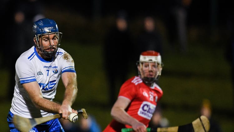 Michael Walsh scores a goal for Waterford during the Co-Op Superstores Munster Hurling League match against Cork.