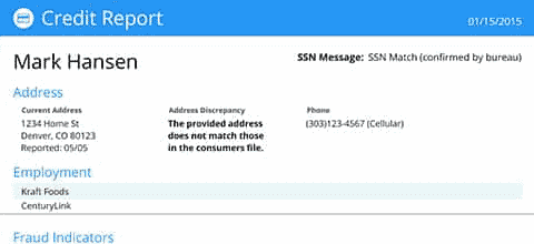 sample credit report transunion