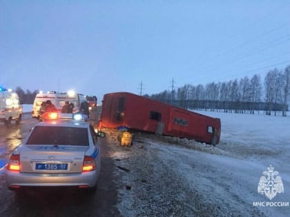 В Башкирии произошло ещё одно ДТП с автобусом «Башавтотранса». Тридцать человек оказались в кювете