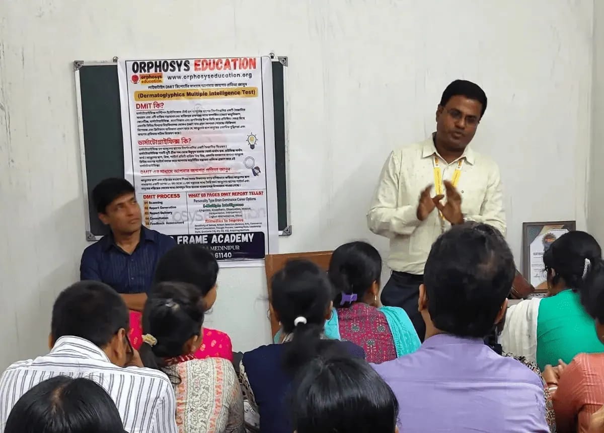 Trainees learning abacus teaching techniques in the teacher training class at Orphosys Foundation, Kolkata
