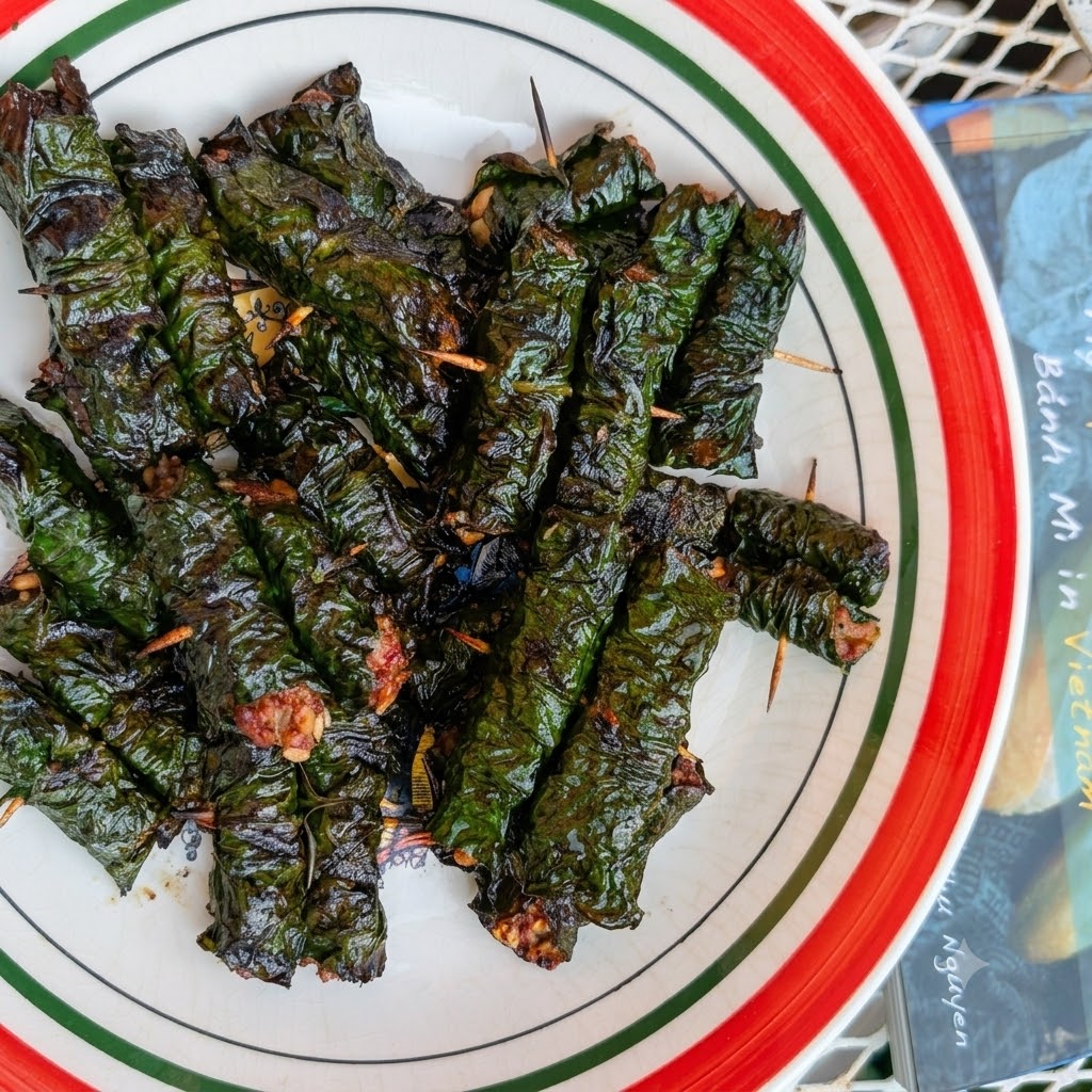 Bò Lá Lốt, grilled and plated