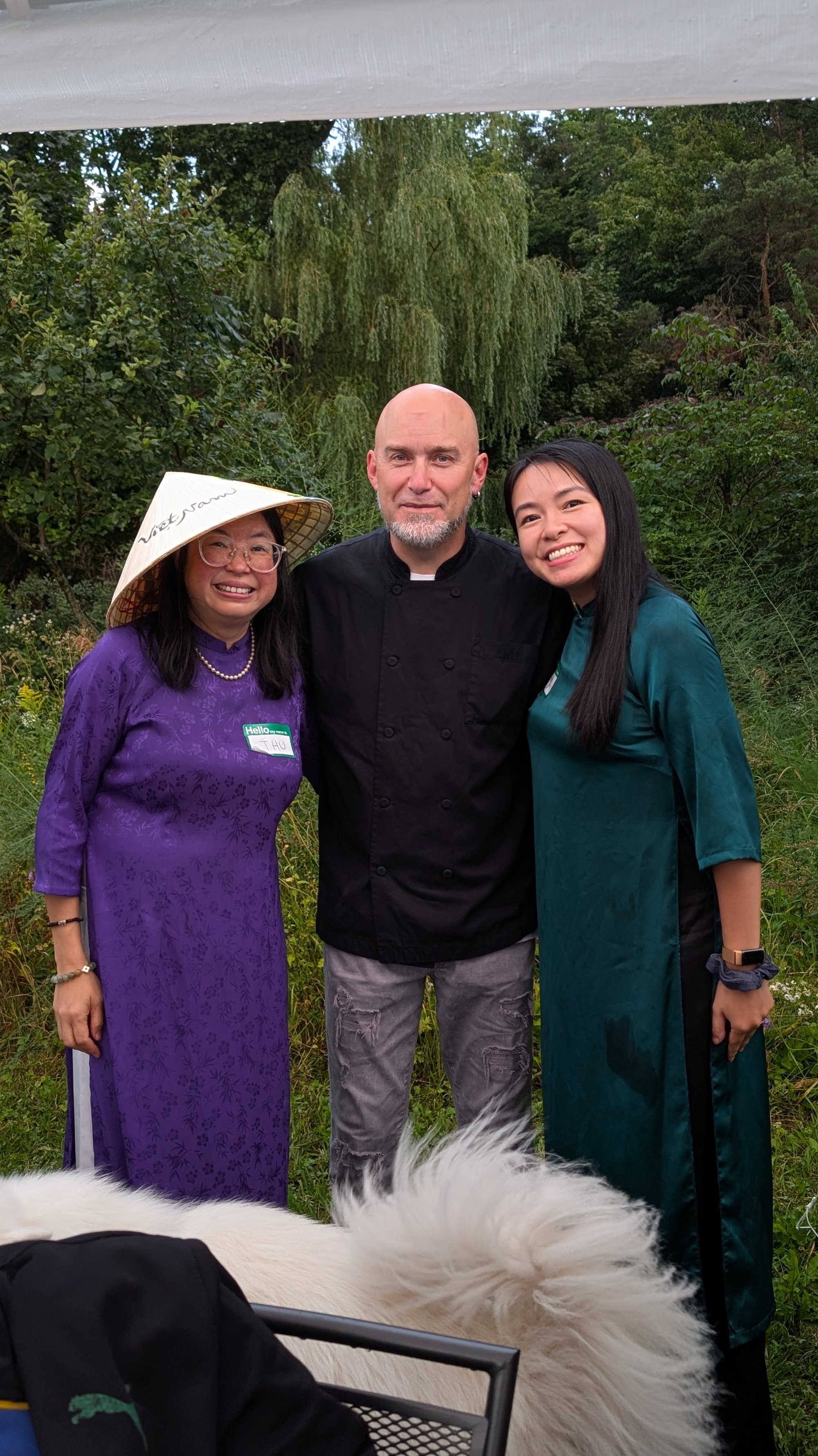 Thu, the chef, and Huong together