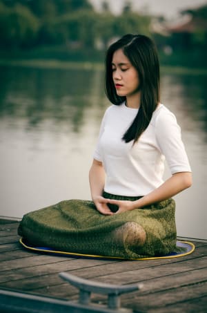 woman healing relaxation