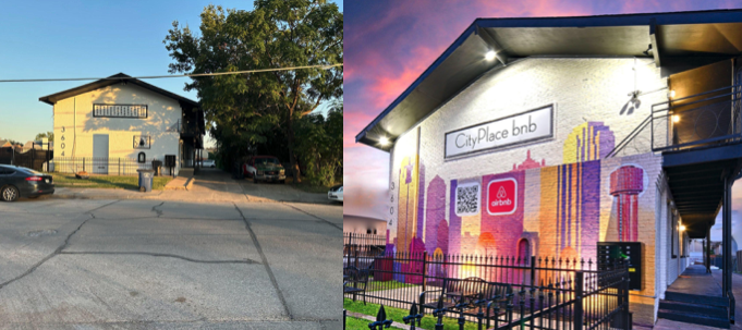 Before and after 10 units to Airbnb